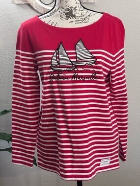 Talbots Red & White Striped Knit Top